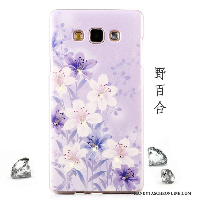 Hülle Samsung Galaxy A8 Strass Lila Handyhüllen, Case Samsung Galaxy A8 Schutz Schwer Mesh