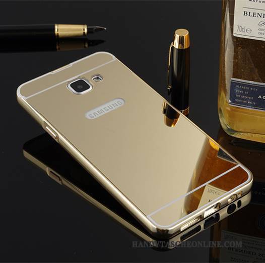 Hülle Samsung Galaxy A9 Metall Grenze Gold, Case Samsung Galaxy A9 Schutz Handyhüllen