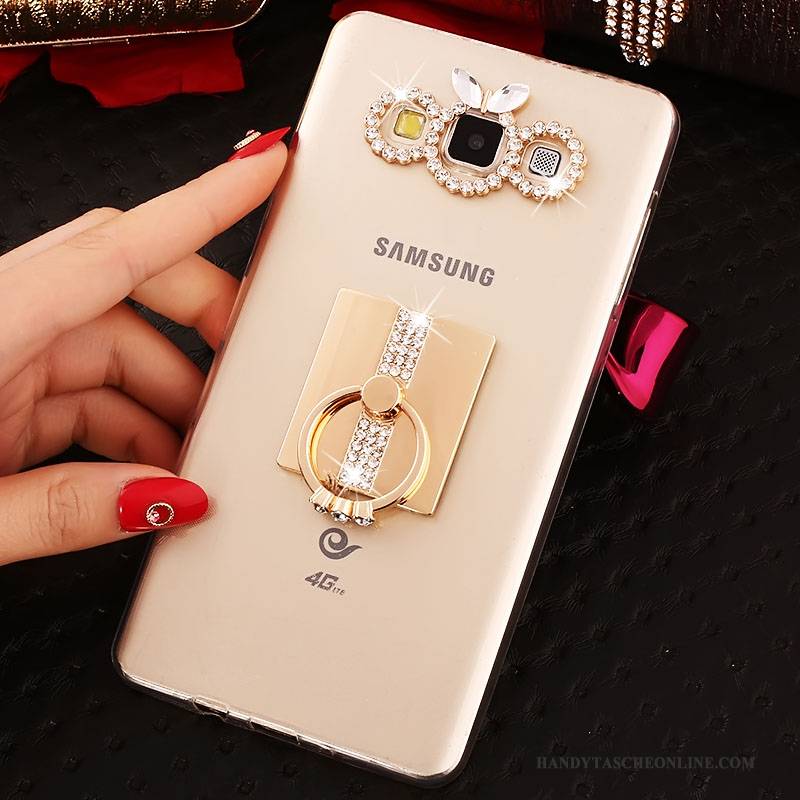 Hülle Samsung Galaxy J5 2016 Silikon Gold Ring, Case Samsung Galaxy J5 2016 Schutz