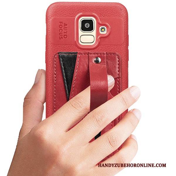 Hülle Samsung Galaxy J6 Halterung Muster Karte, Case Samsung Galaxy J6 Weiche Handyhüllen Anti-sturz