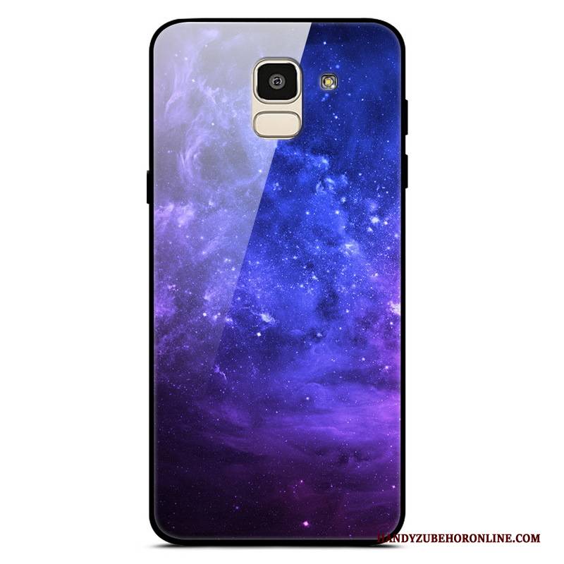Hülle Samsung Galaxy J6 Sternenhimmel Lila, Case Samsung Galaxy J6 Trend Einfach