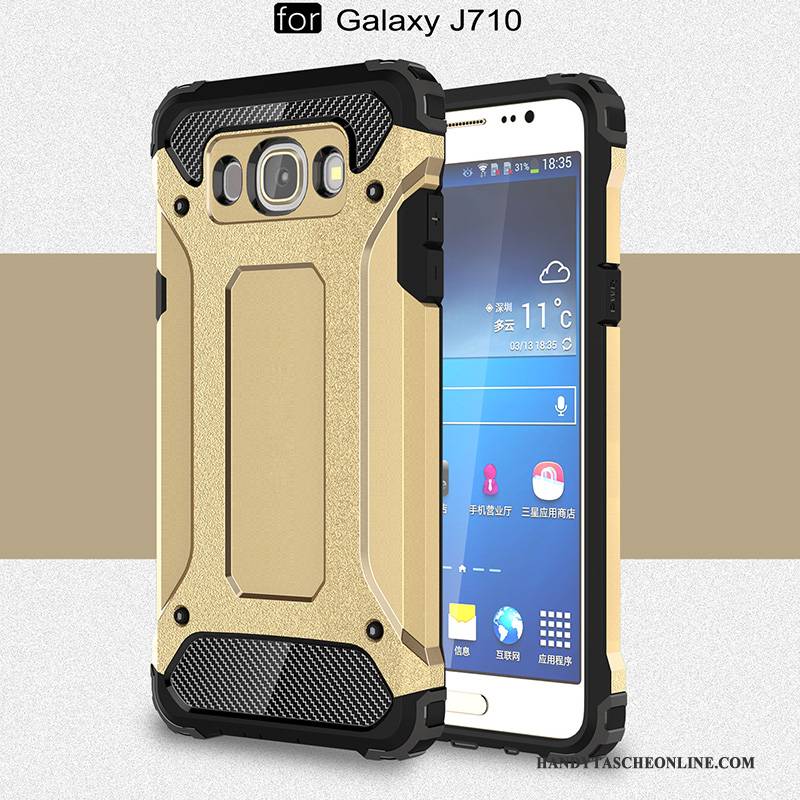 Hülle Samsung Galaxy J7 2016 Taschen Trend Gold, Case Samsung Galaxy J7 2016 Silikon Anti-sturz Handyhüllen