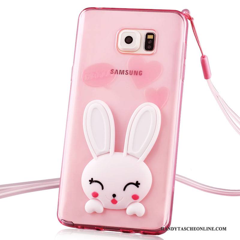 Hülle Samsung Galaxy Note 5 Silikon Transparent Rosa, Case Samsung Galaxy Note 5 Karikatur Hängende Verzierungen Handyhüllen