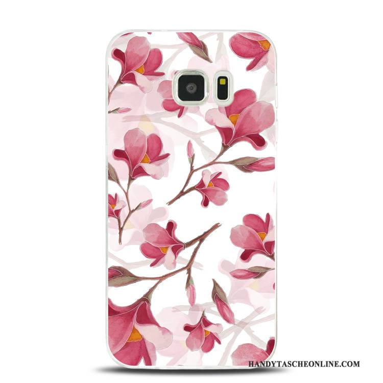 Hülle Samsung Galaxy Note 5 Weiche Handyhüllen Rot, Case Samsung Galaxy Note 5 Schutz Blumen Ring