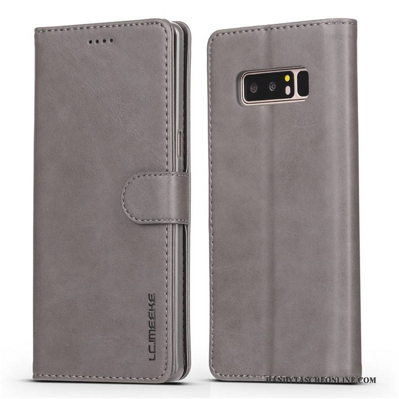 Hülle Samsung Galaxy Note 8 Folio Anti-sturz Grau, Case Samsung Galaxy Note 8 Weiche Business