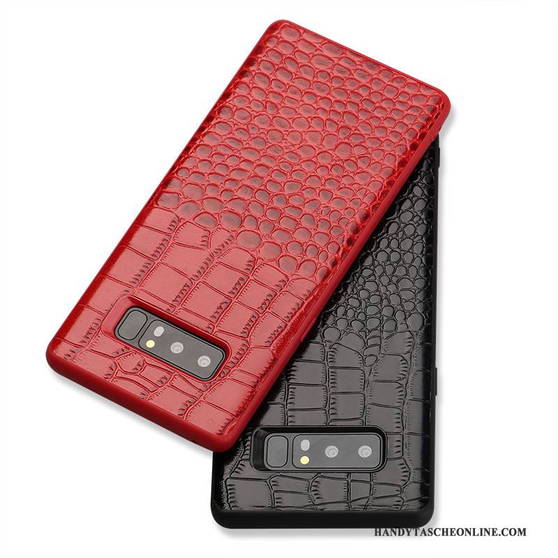 Hülle Samsung Galaxy Note 8 Luxus Rot Handyhüllen, Case Samsung Galaxy Note 8 Leder Neu Anti-sturz