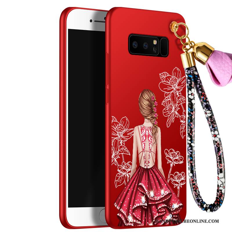 Hülle Samsung Galaxy Note 8 Schutz Nubuck Anti-sturz, Case Samsung Galaxy Note 8 Taschen Groß Rot