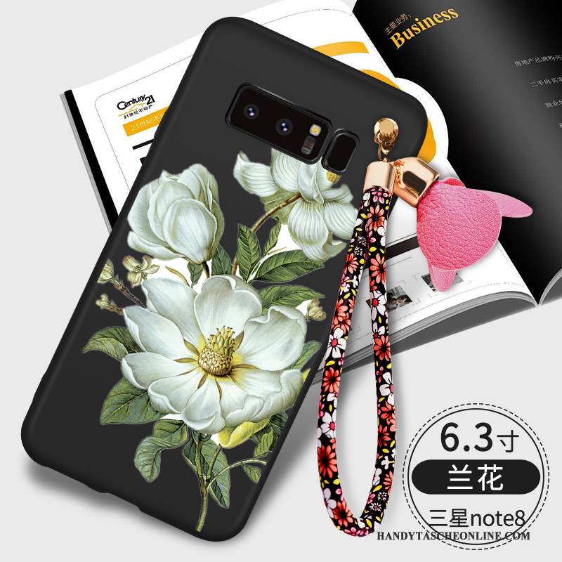 Hülle Samsung Galaxy Note 8 Silikon Schwarz Handyhüllen, Case Samsung Galaxy Note 8 Taschen Trend Anti-sturz