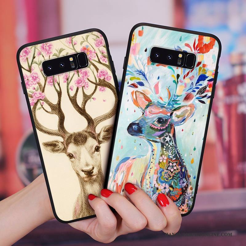 Hülle Samsung Galaxy Note 8 Taschen Handbemalte Handyhüllen, Case Samsung Galaxy Note 8 Weiche Anti-sturz Blumen