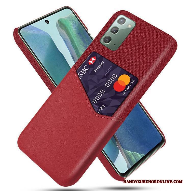 Hülle Samsung Galaxy Note20 Taschen Anti-sturz Handyhüllen, Case Samsung Galaxy Note20 Rot Nubuck