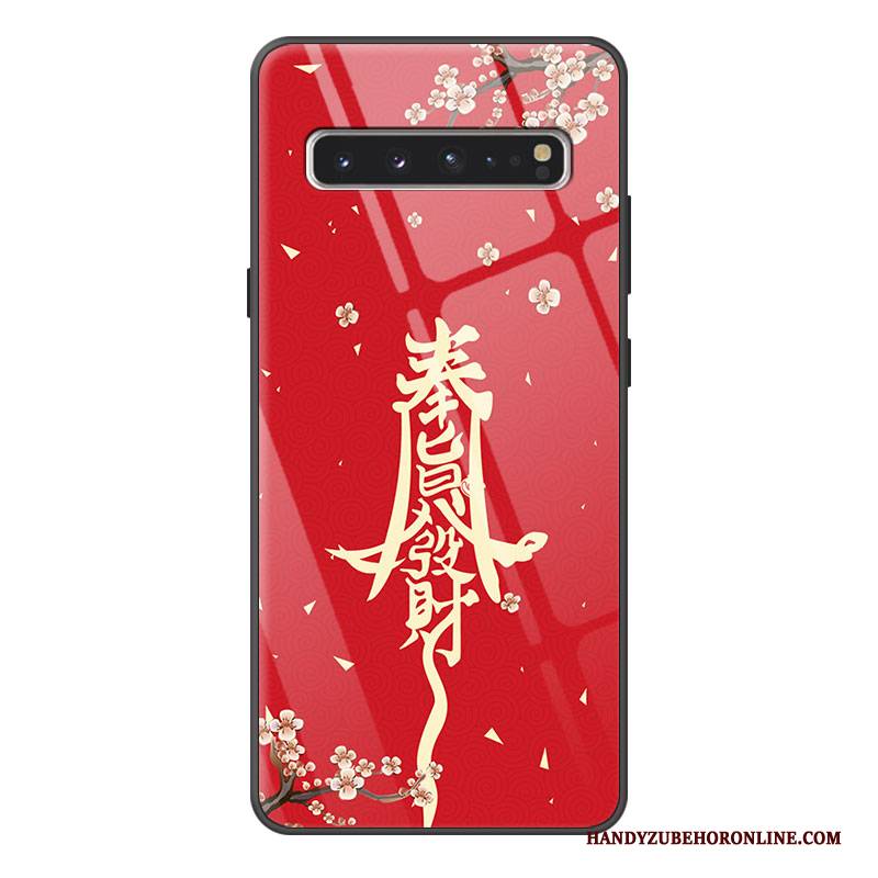 Hülle Samsung Galaxy S10 5g Schutz Rot Handyhüllen, Case Samsung Galaxy S10 5g Taschen Chinesische Art Persönlichkeit
