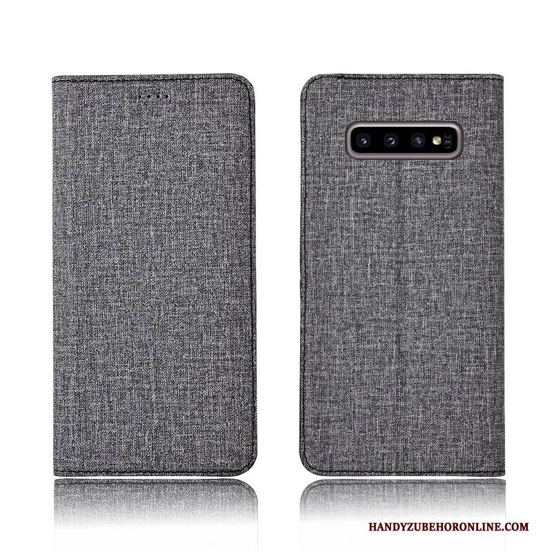 Hülle Samsung Galaxy S10 Folio Grau Anti-sturz, Case Samsung Galaxy S10 Lederhülle Neu Handyhüllen