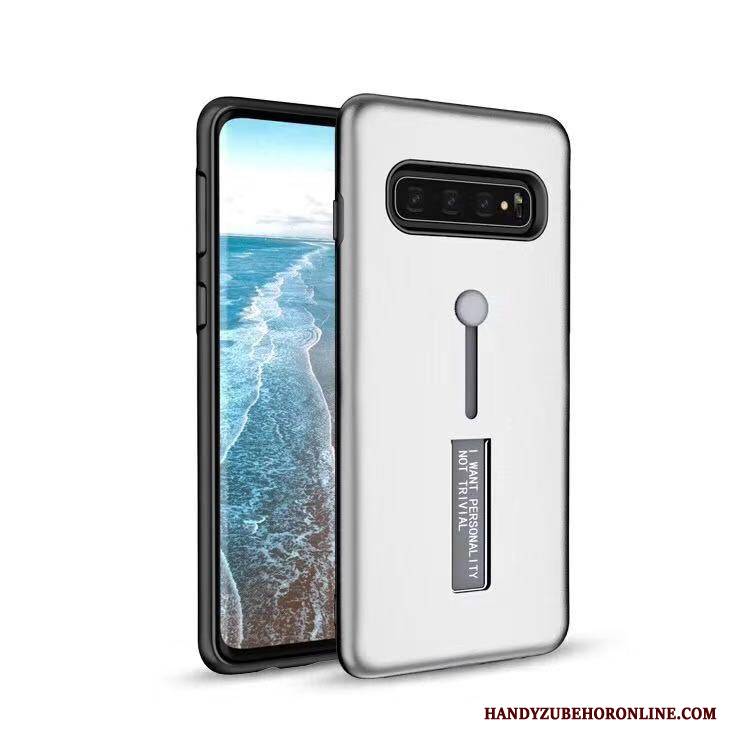 Hülle Samsung Galaxy S10 Halterung Weiß Handyhüllen, Case Samsung Galaxy S10 Schutz Ring