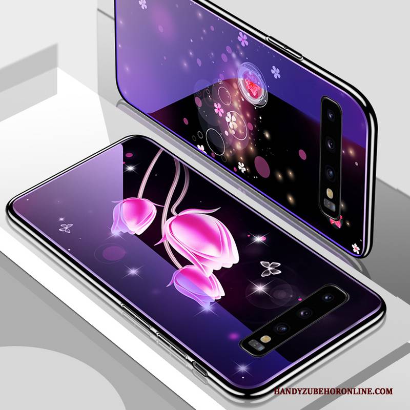 Hülle Samsung Galaxy S10 Kreativ Glas Trend, Case Samsung Galaxy S10 Lila Handyhüllen