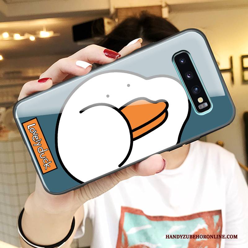 Hülle Samsung Galaxy S10+ Kreativ Liebhaber Trend, Case Samsung Galaxy S10+ Karikatur Blau Persönlichkeit