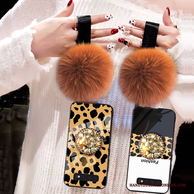 Hülle Samsung Galaxy S10 Schutz Glas Leicht, Case Samsung Galaxy S10 Halterung Persönlichkeit Leopard