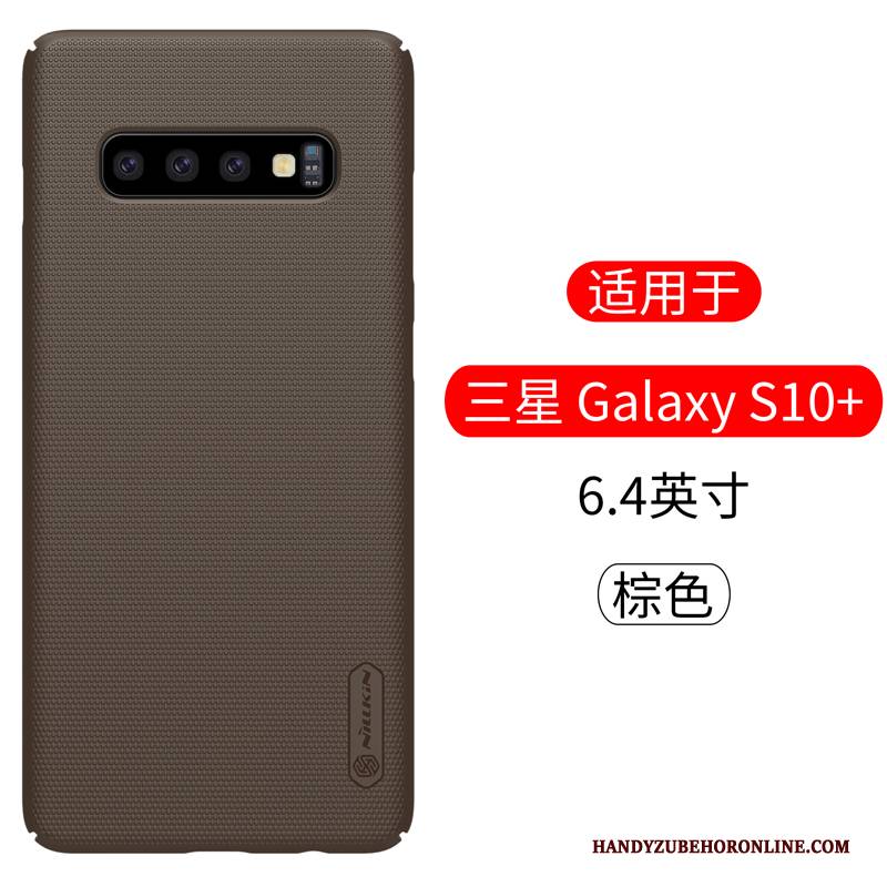Hülle Samsung Galaxy S10+ Schutz Handyhüllen Anti-sturz, Case Samsung Galaxy S10+ Gold Nubuck