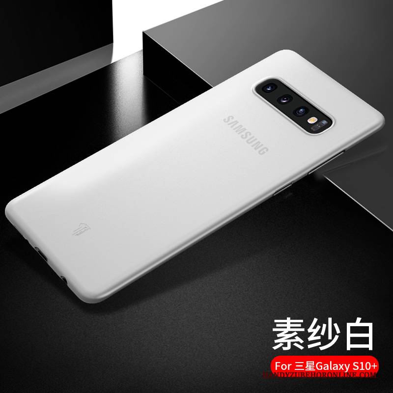 Hülle Samsung Galaxy S10+ Weiche Weiß Nubuck, Case Samsung Galaxy S10+ Taschen Handyhüllen Einfach