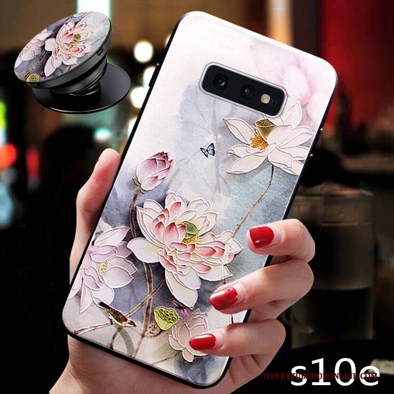 Hülle Samsung Galaxy S10e Silikon Rosa Anti-sturz, Case Samsung Galaxy S10e Taschen Chinesische Art Handyhüllen