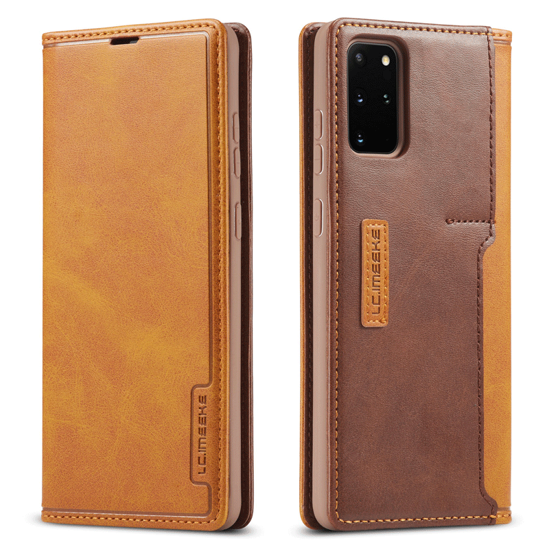 Hülle Samsung Galaxy S20+ Lederhülle Membran Gelb, Case Samsung Galaxy S20+ Taschen Pu Anti-sturz