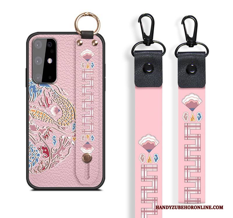 Hülle Samsung Galaxy S20 Taschen Handyhüllen Rosa, Case Samsung Galaxy S20 Leder Klassisch Muster