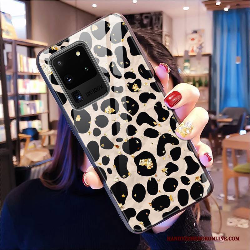 Hülle Samsung Galaxy S20 Ultra Spiegel Leopard, Case Samsung Galaxy S20 Ultra Schwer Netto Rot