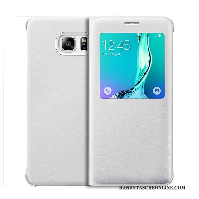 Hülle Samsung Galaxy S6 Edge + Leder Weiß, Case Samsung Galaxy S6 Edge + Schutz