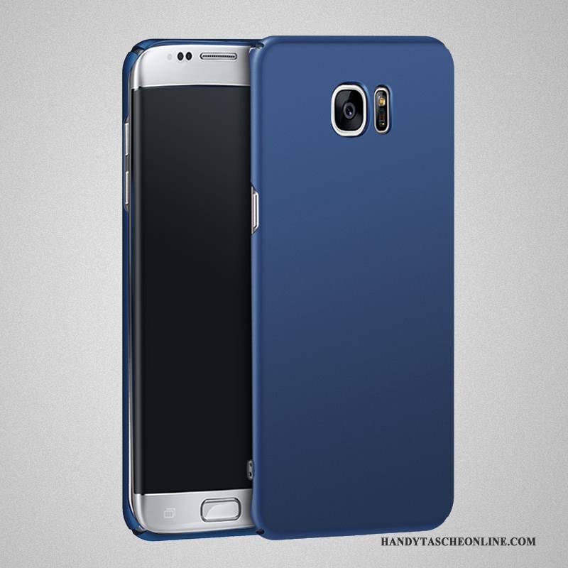 Hülle Samsung Galaxy S6 Edge + Taschen Schwer Anti-sturz, Case Samsung Galaxy S6 Edge + Schutz Dunkelblau Nubuck