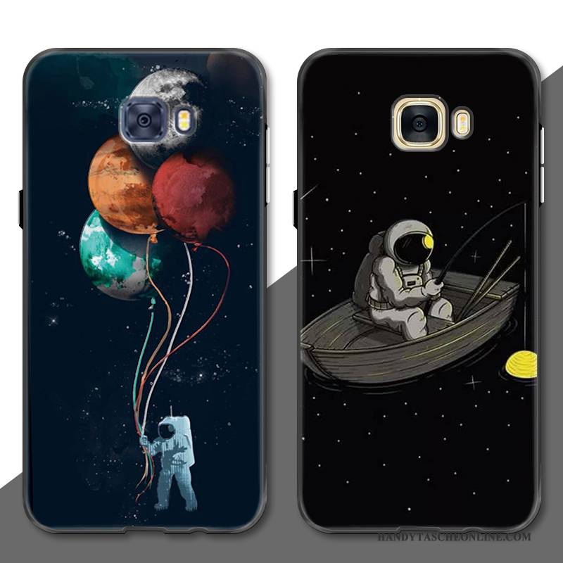 Hülle Samsung Galaxy S7 Edge Kreativ Persönlichkeit Schwarz, Case Samsung Galaxy S7 Edge Schutz Sternenhimmel Monat