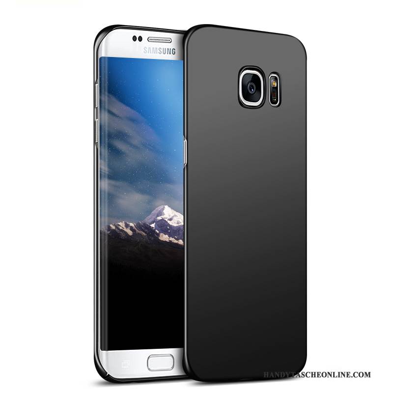 Hülle Samsung Galaxy S7 Edge Schutz Nubuck Handyhüllen, Case Samsung Galaxy S7 Edge Schwer Schwarz