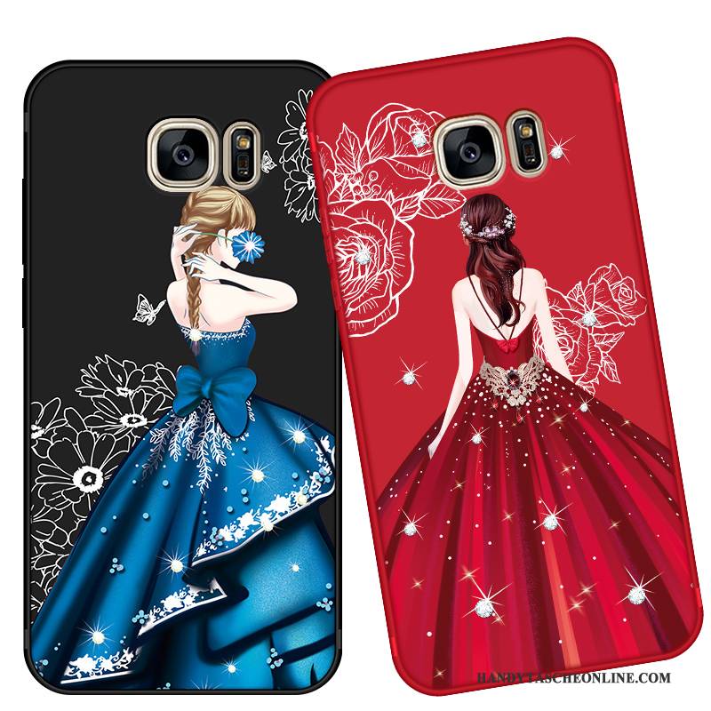 Hülle Samsung Galaxy S7 Edge Silikon Anti-sturz Handyhüllen, Case Samsung Galaxy S7 Edge Taschen Rot