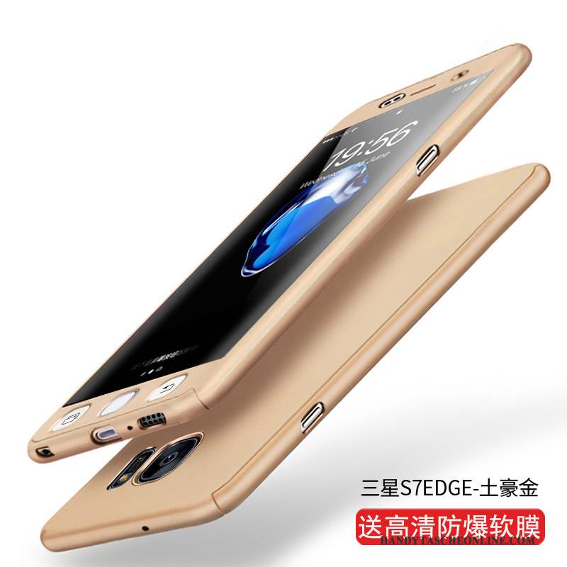 Hülle Samsung Galaxy S7 Edge Taschen Handyhüllen Gold, Case Samsung Galaxy S7 Edge Anti-sturz