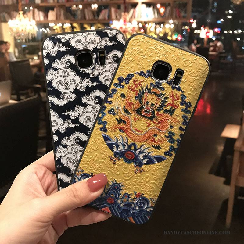 Hülle Samsung Galaxy S7 Edge Taschen Trend Persönlichkeit, Case Samsung Galaxy S7 Edge Silikon Handyhüllen Chinesische Art