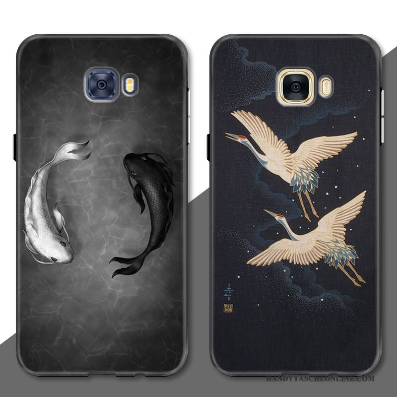 Hülle Samsung Galaxy S7 Edge Weiche Kran Chinesische Art, Case Samsung Galaxy S7 Edge Schutz Hängende Verzierungen Handyhüllen