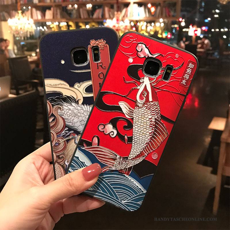 Hülle Samsung Galaxy S7 Farbe Tiger Wind, Case Samsung Galaxy S7 Taschen Trend Hängende Verzierungen