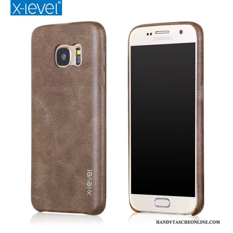 Hülle Samsung Galaxy S7 Lederhülle Lichtfarbe Schlank, Case Samsung Galaxy S7 Schutz Neu Handyhüllen