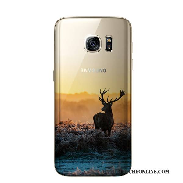 Hülle Samsung Galaxy S7 Taschen Einfach Anti-sturz, Case Samsung Galaxy S7 Weiche Gelb Handyhüllen