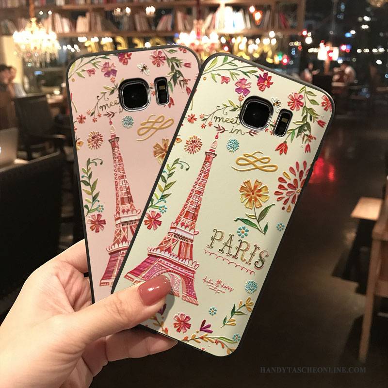 Hülle Samsung Galaxy S7 Taschen Persönlichkeit Trend, Case Samsung Galaxy S7 Silikon Gelb Chinesische Art