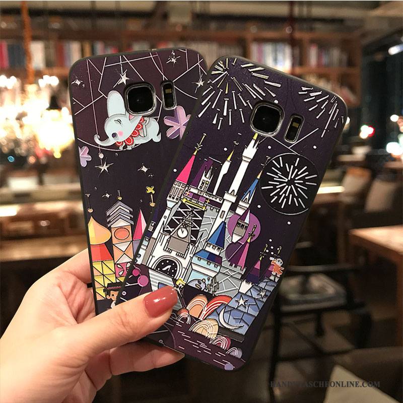 Hülle Samsung Galaxy S7 Taschen Trend Hängende Verzierungen, Case Samsung Galaxy S7 Karikatur Schwarz Persönlichkeit