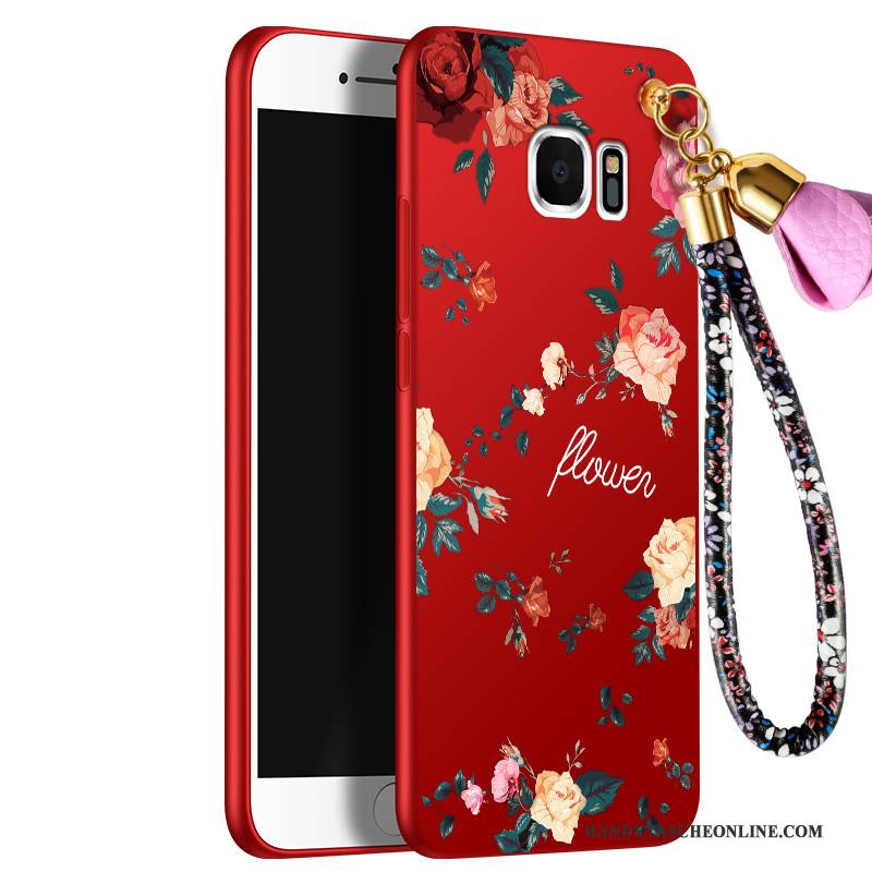 Hülle Samsung Galaxy S7 Weiche Handyhüllen Nubuck, Case Samsung Galaxy S7 Schutz Anti-sturz Rot
