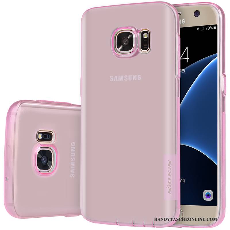 Hülle Samsung Galaxy S7 Weiche Transparent Schlank, Case Samsung Galaxy S7 Silikon Handyhüllen Gold