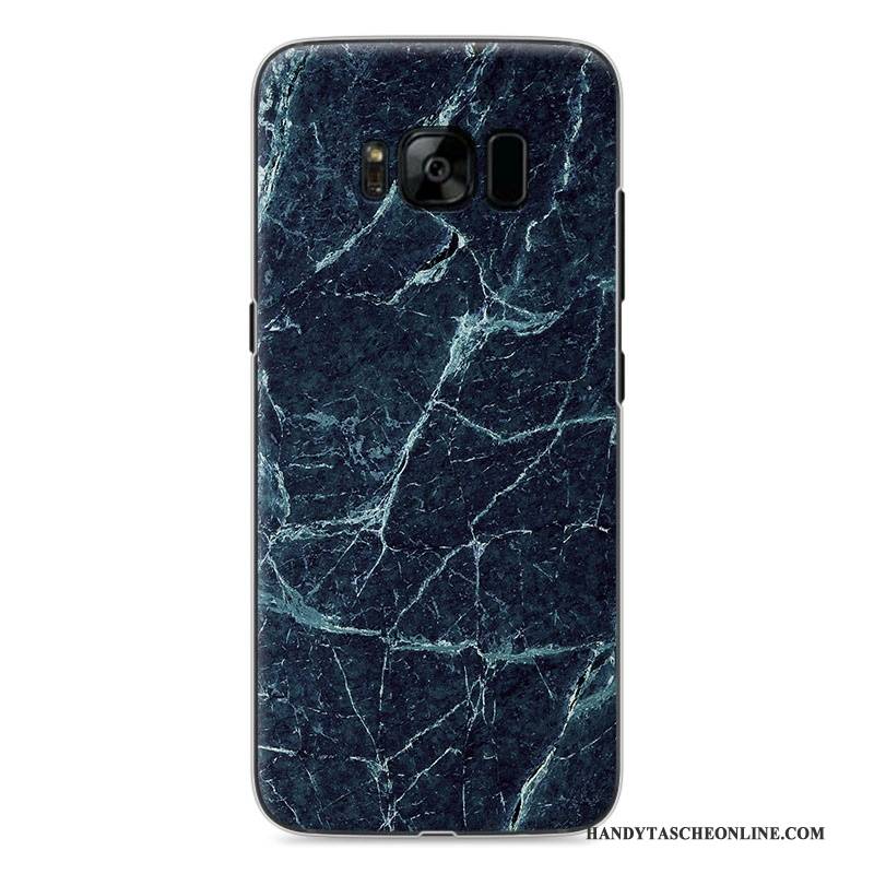 Hülle Samsung Galaxy S8 Gemalt Handyhüllen Dunkelblau, Case Samsung Galaxy S8 Holzmaserung Persönlichkeit Weiß