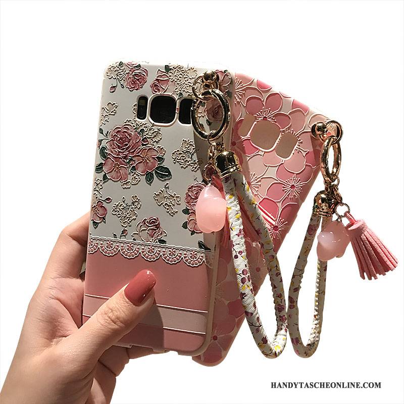 Hülle Samsung Galaxy S8 Halterung Nubuck Handyhüllen, Case Samsung Galaxy S8 Weiche Rosa Pulver