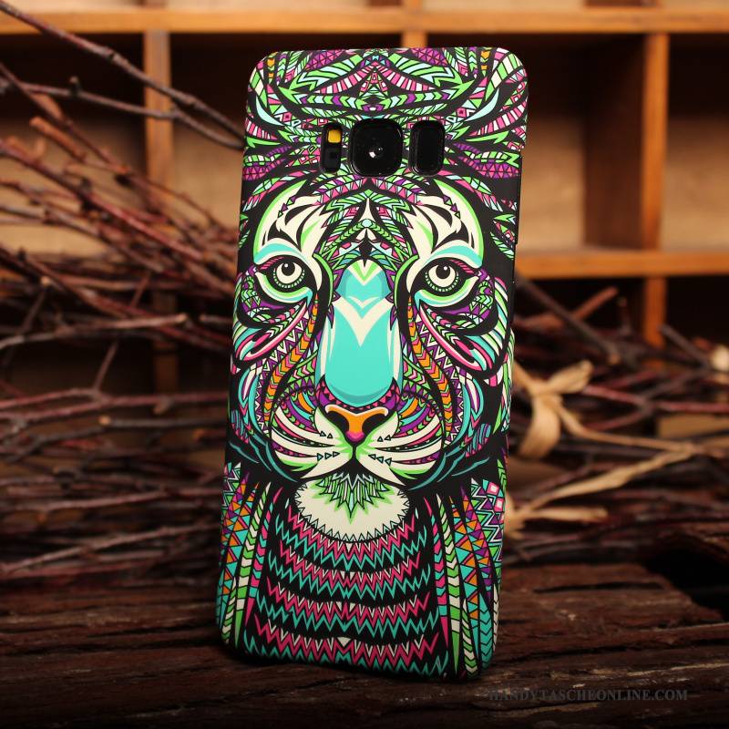 Hülle Samsung Galaxy S8 Kreativ Schwer Tier, Case Samsung Galaxy S8 Karikatur Grün Nubuck