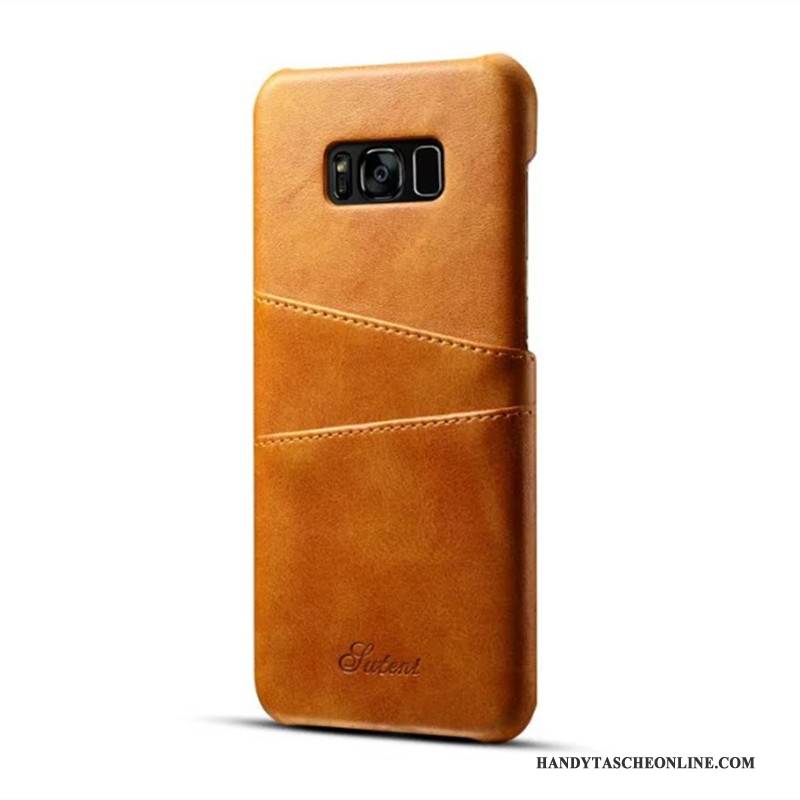 Hülle Samsung Galaxy S8 Lederhülle Gelb Karte, Case Samsung Galaxy S8 Schutz Handyhüllen Anti-sturz