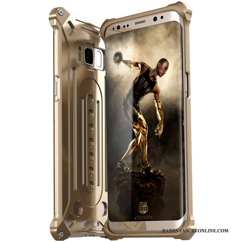 Hülle Samsung Galaxy S8+ Metall Schwer Handyhüllen, Case Samsung Galaxy S8+ Taschen Kühl Gold