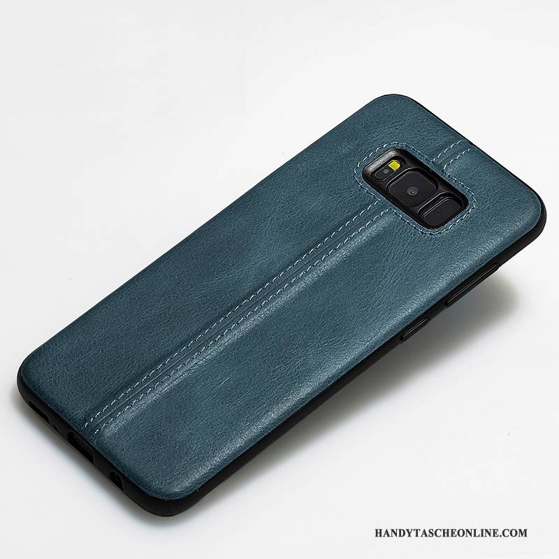 Hülle Samsung Galaxy S8 Schutz Anti-sturz Pfau, Case Samsung Galaxy S8 Lederhülle Handyhüllen Blau