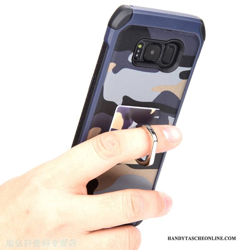 Hülle Samsung Galaxy S8 Schutz Anti-sturz Ring, Case Samsung Galaxy S8 Halterung Handyhüllen Blau