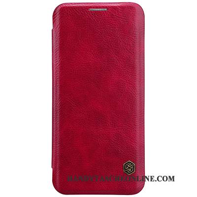 Hülle Samsung Galaxy S8+ Schutz Gold Business, Case Samsung Galaxy S8+ Lederhülle Weinrot