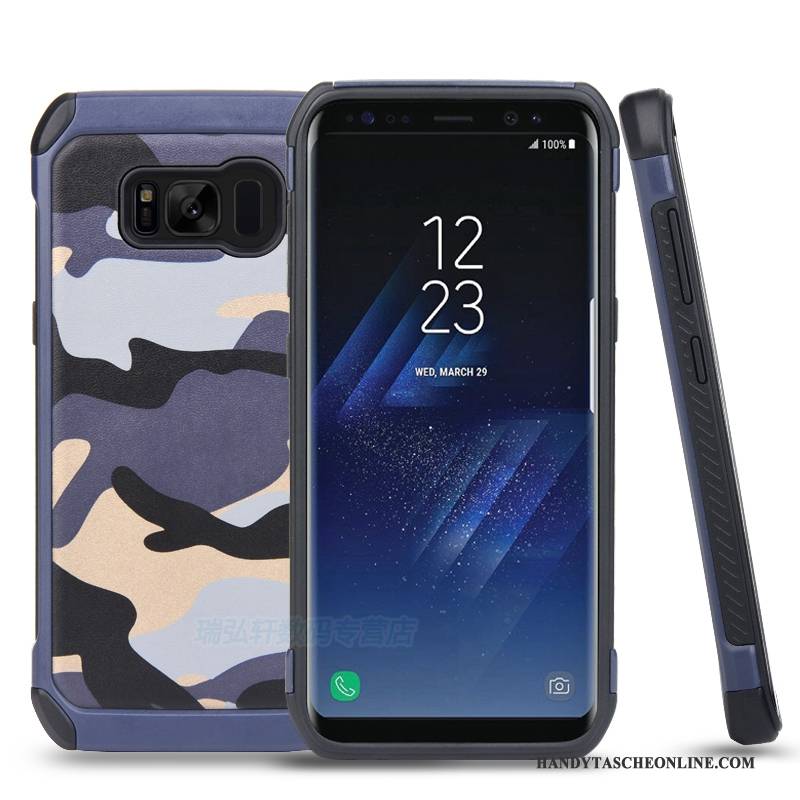 Hülle Samsung Galaxy S8+ Silikon Blau Ring, Case Samsung Galaxy S8+ Halterung Handyhüllen Tarnung